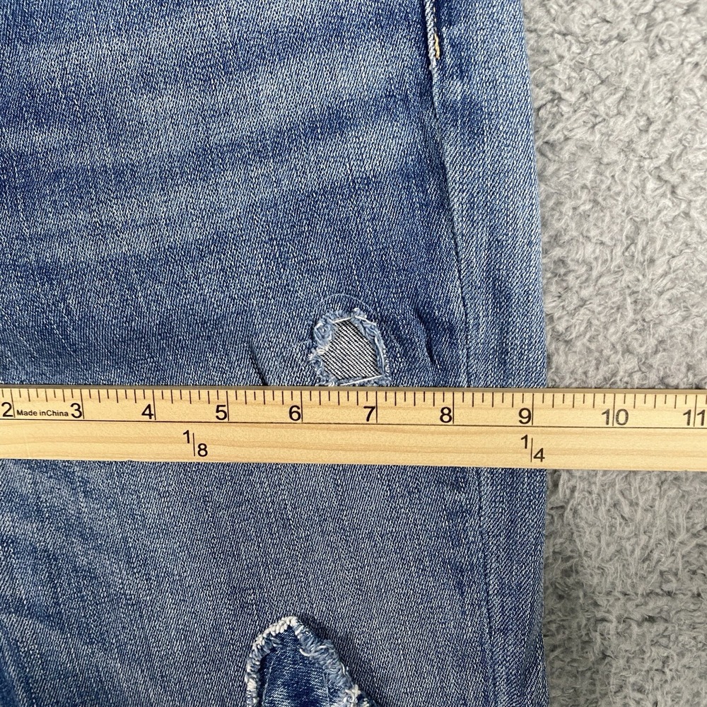 7 For All Mankind Skinny Ankle Jeans Size 26 Patches‎ Frayed Hem Medium Wash - Picture 8 of 16